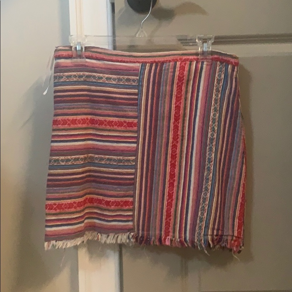 multicolored mini skirt